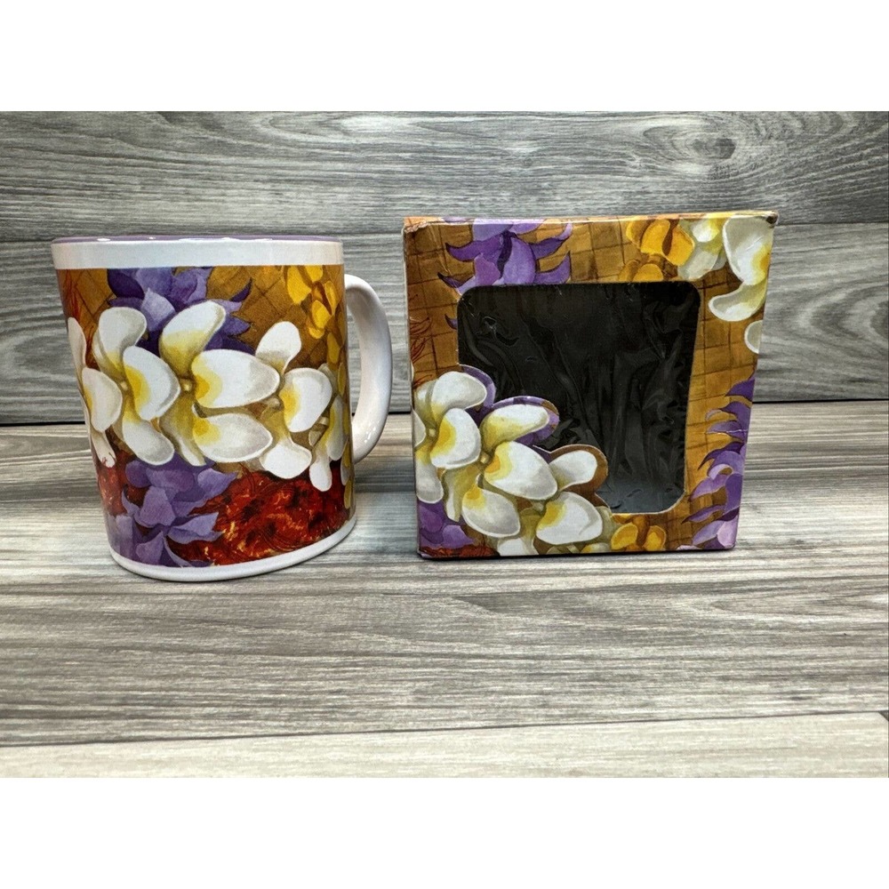 Island Heritage Hawaiian Lei Mug Purple Inside, New In Box